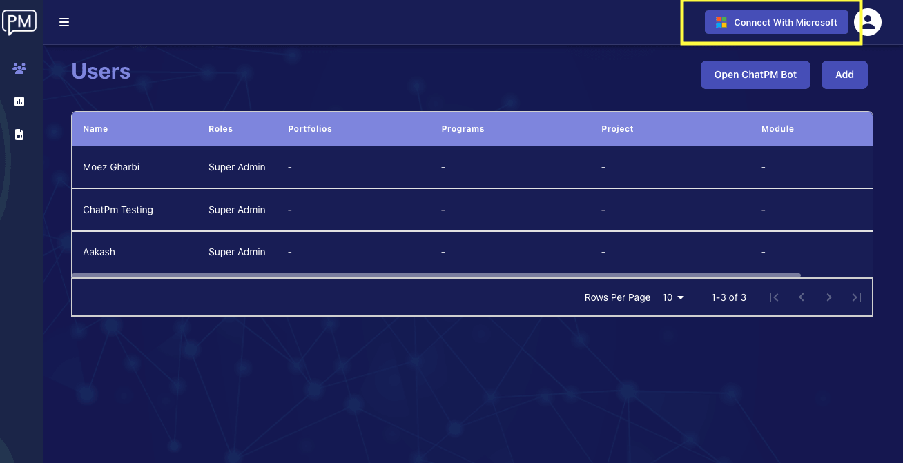 How to connect ChatPM with your Microsoft account.